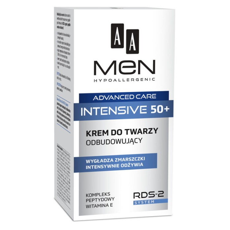 AA MEN ADVANCED CARE INTENSIVE 50+ Rebuilding & Regenerating Face Cream 50ml AA MEN ADVANCED CARE INTENSIVE 50+ Rebuilding & Regenerating Face Cream 50ml
